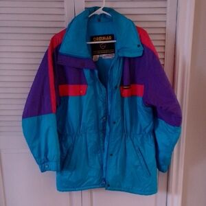 Vintage Retro Dreimar Blue Pink Purple Ski Jacket